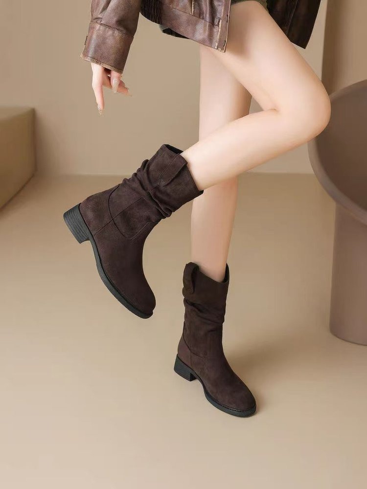Women'S Fashion Korea - Botki do połowy łydki w stylu