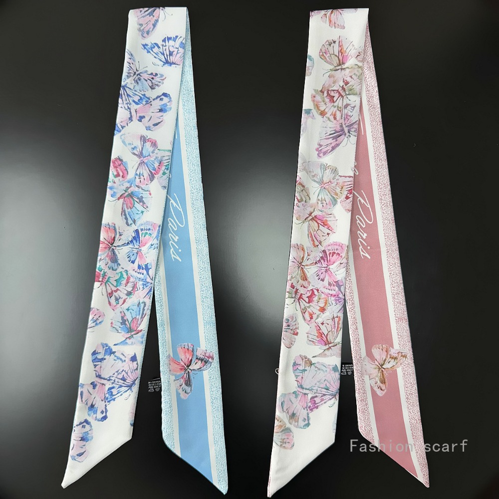 Lekki szalik w kwiaty damskie  – Women Fashion Necktie recenzja i cena