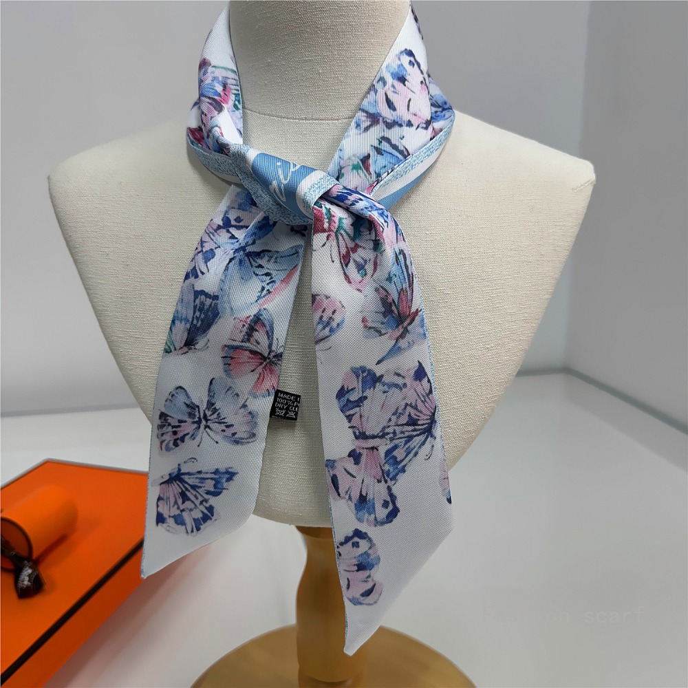 Lekki szalik w kwiaty damskie  – Women Fashion Necktie recenzja i cena